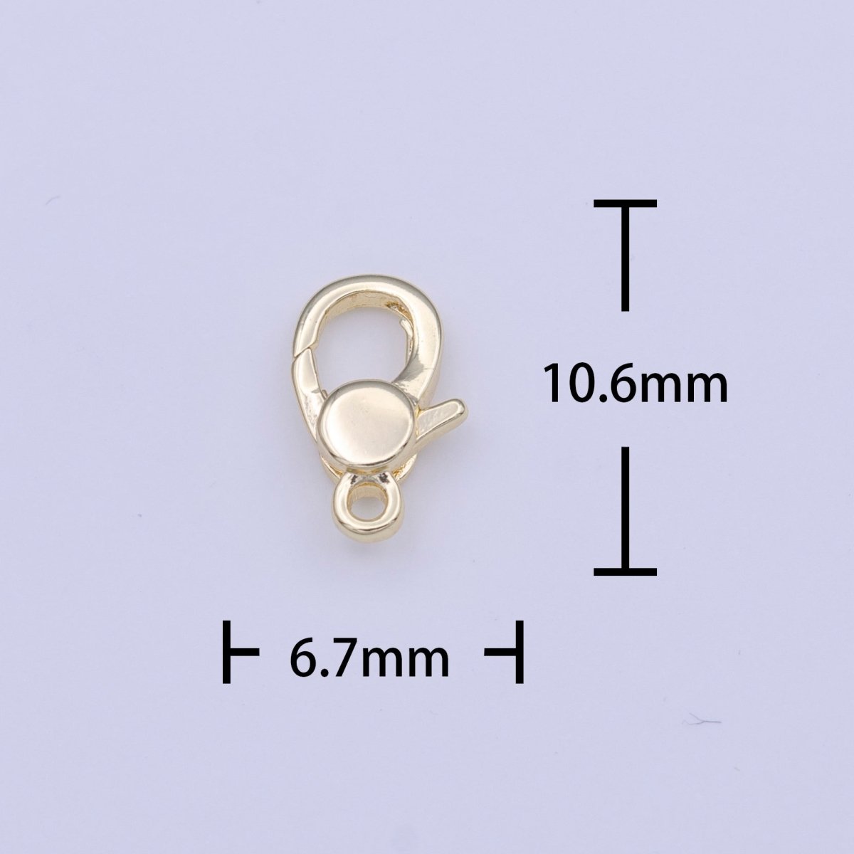 10.6mm Rounded Gold Lobster Clasps Closure Jewelry Making Supply | K-273