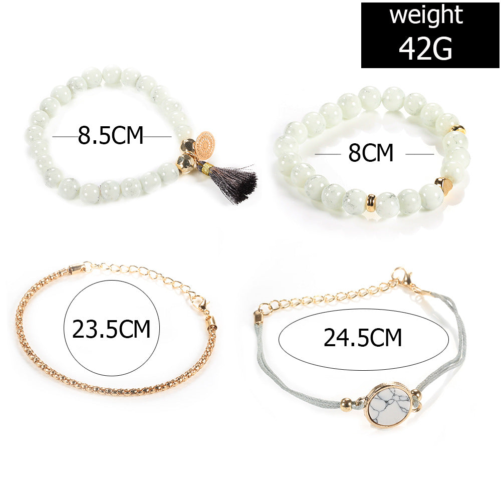 Innovative Turquoise Tassel Cobblestone Fashion Trendy Bracelet