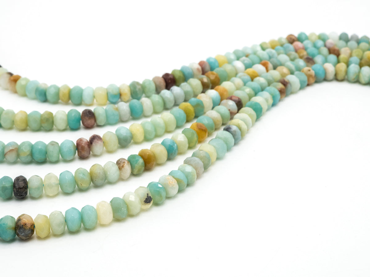 Quality Natural Rondelle Amazonite beads,2x4mm/5x8mm/6x10mm Faceted Rondelle beads, 15.5inch strand, SKU#U230c