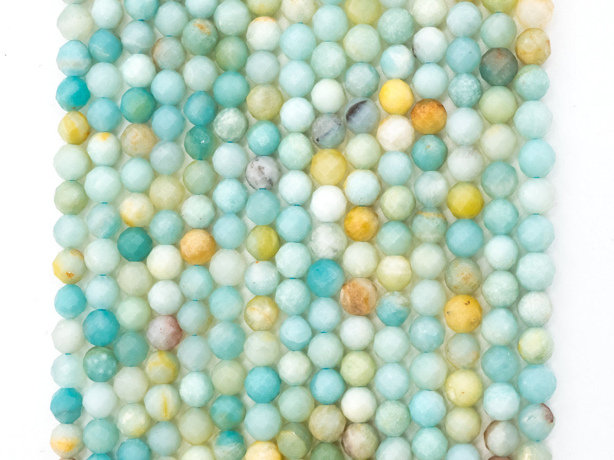 Quality Natural Amazonite beads, 6mm/8mm/10mm/12mm, Faceted Round Amazonite Gemstone Beads, 15.5inch strand, SKU#U228