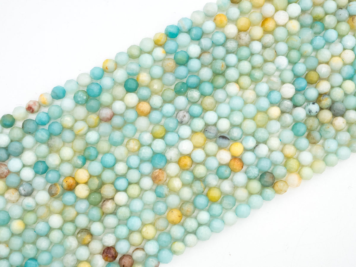 Quality Natural Amazonite beads, 6mm/8mm/10mm/12mm, Faceted Round Amazonite Gemstone Beads, 15.5inch strand, SKU#U228