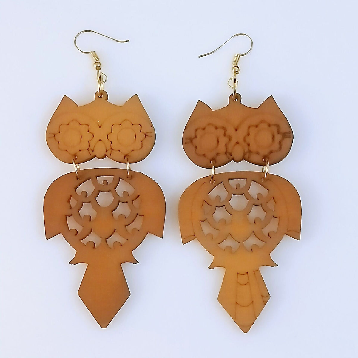 Geometric Rhombus Wooden Fashion Wood Eardrops Rings