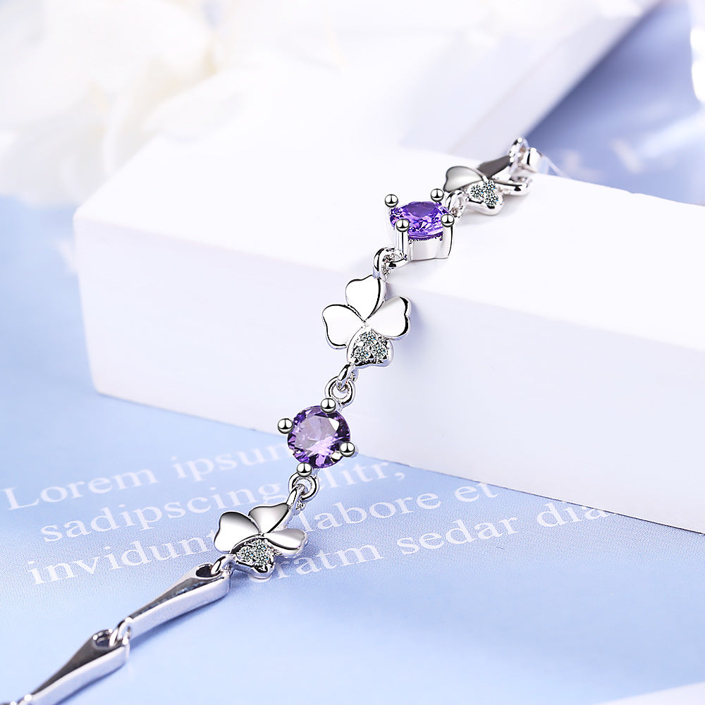 Women's Flower Korean Minimalist Fresh Heart Clover Bracelet
