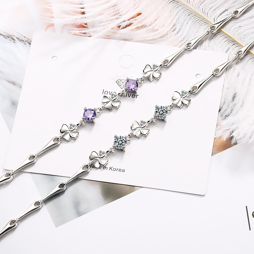 Women's Flower Korean Minimalist Fresh Heart Clover Bracelet