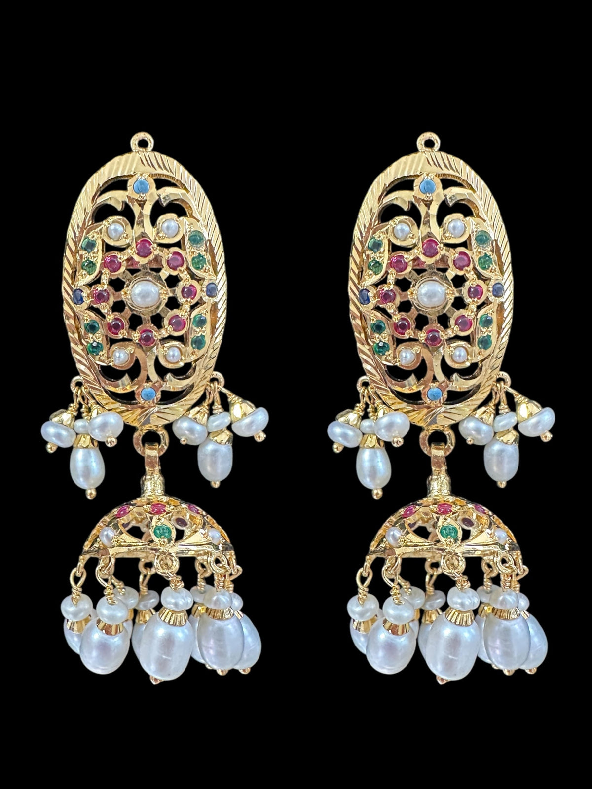 Navratan / Multicolored Jadau choker Set in Gold Plated Silver ( SHIPS IN 5 WEEKS  )