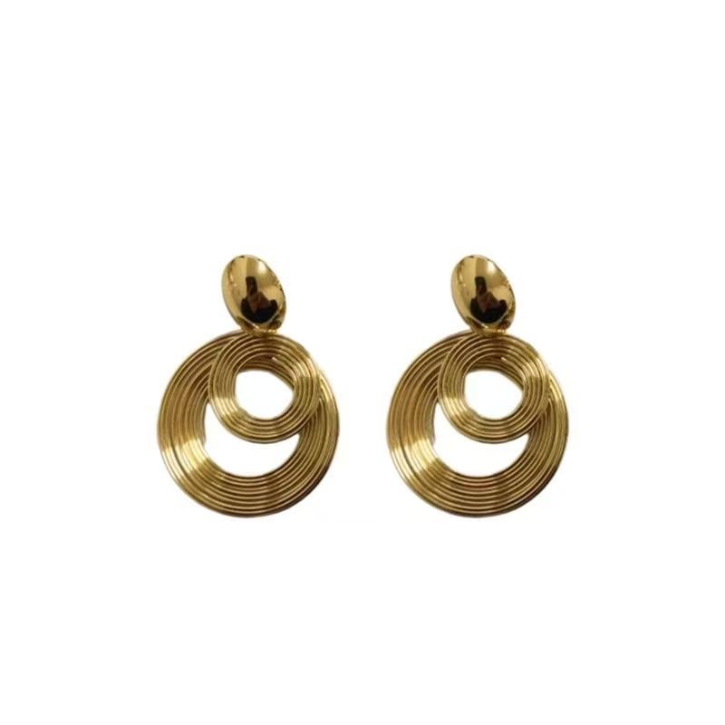 Metal Round Hoop Earrings, European American Cold Style, Bold Niche Hot Sale Jewelry
