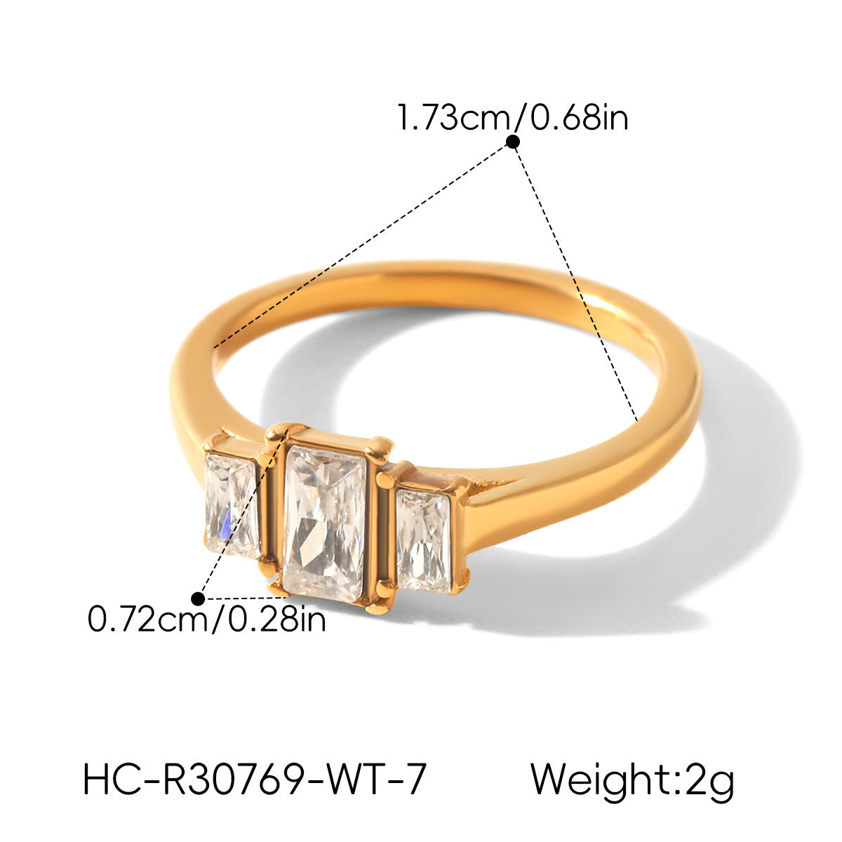 High-end Zircon Titanium Steel Ring