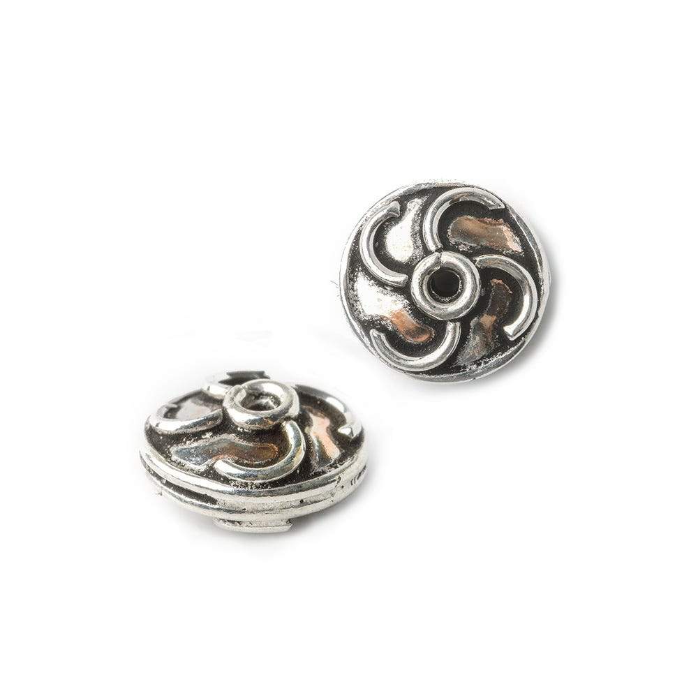 10mm Copper and Sterling Silver Disc with Pinwheel 2 beads