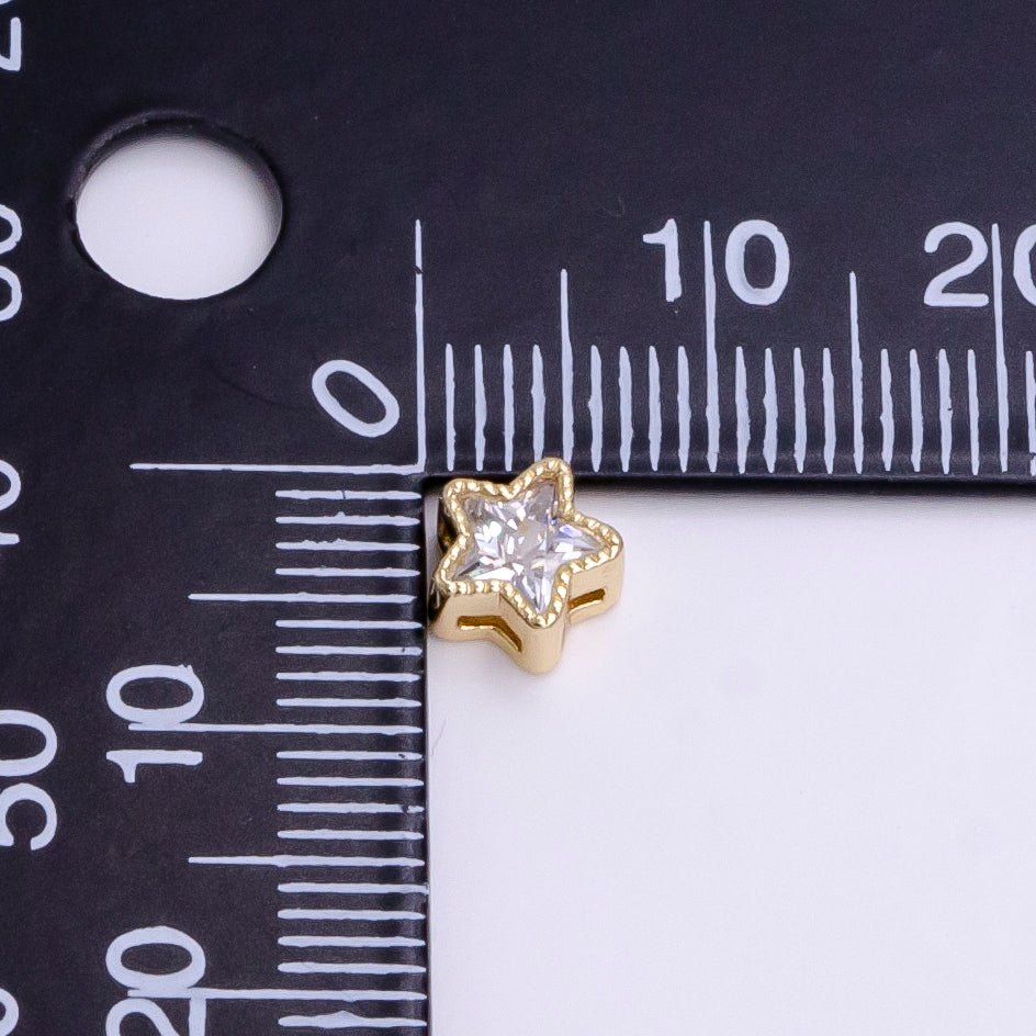 10x 7mm Star Beads for Necklace Bracelet Component in Real Gold Plated B-162