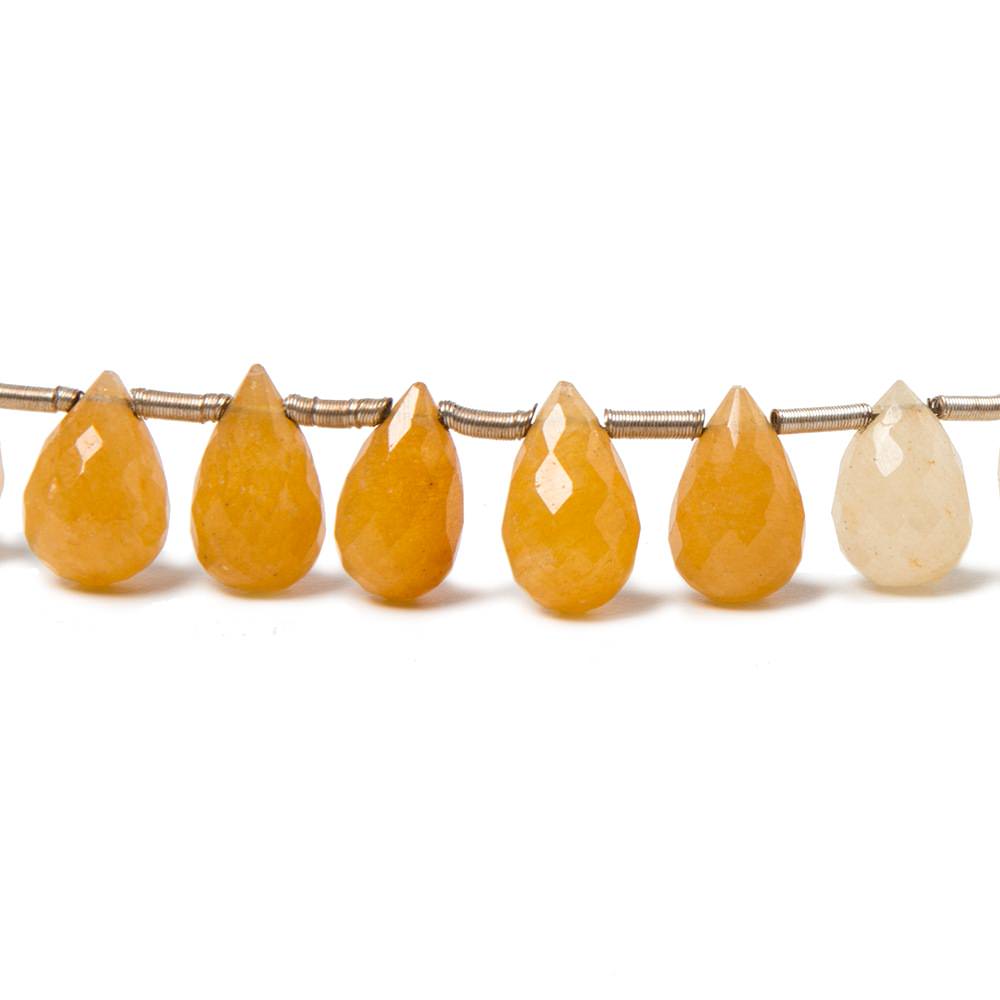10x8-12.5x8.5mm Aragonite faceted tear drop beads 8 inch 23 pieces