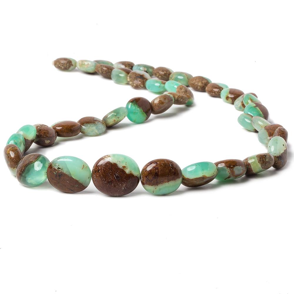10x8-14x12mm Chrysoprase and Iron Ore Matrix plain nugget beads 18 inch 41 pieces A
