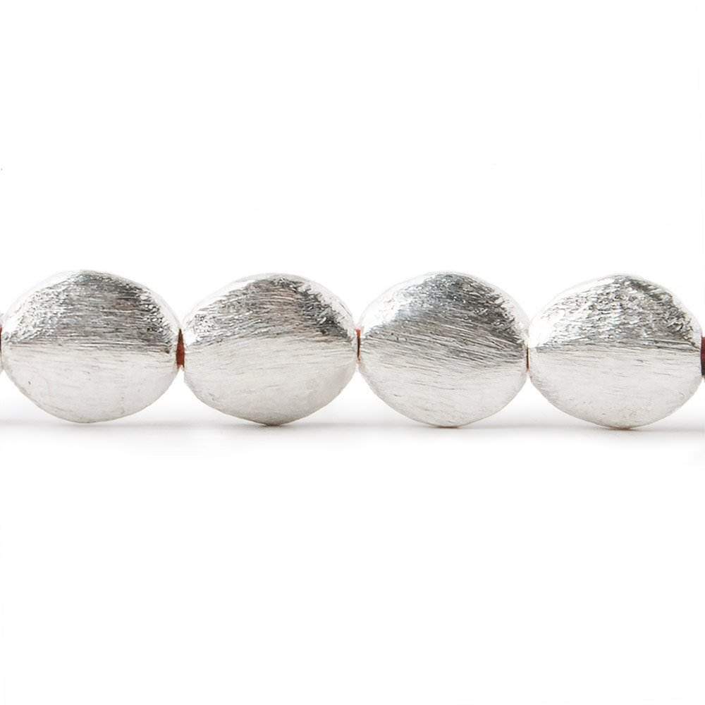 10x8mm Sterling Silver Plated Copper Brushed Oval 8 inch 22 pcs
