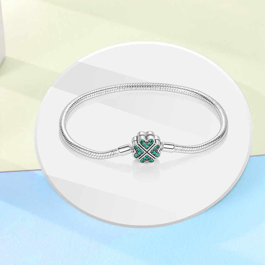 925-Silver-Plated Woven Heart Basic Bracelet Fashionable And Minimalist