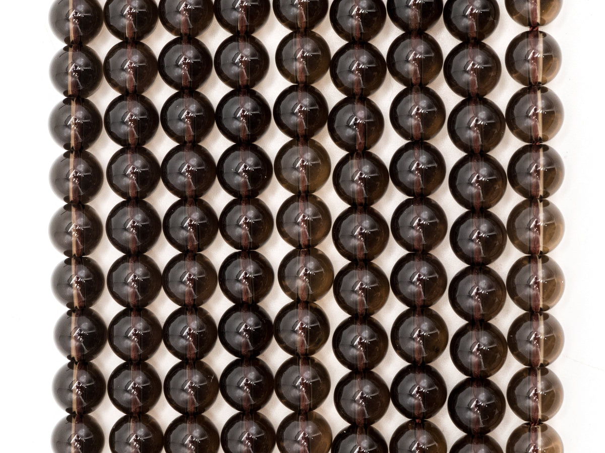 Natural Smoky Quartz Round Smooth beads, 6mm/8mm/10mm/12mm Round Quartz beads,15.5 Full Strand, SKU#V12