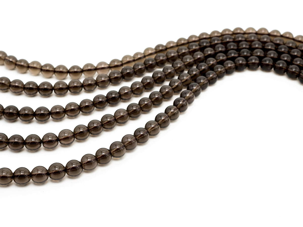 Natural Smoky Quartz Round Smooth beads, 6mm/8mm/10mm/12mm Round Quartz beads,15.5 Full Strand, SKU#V12