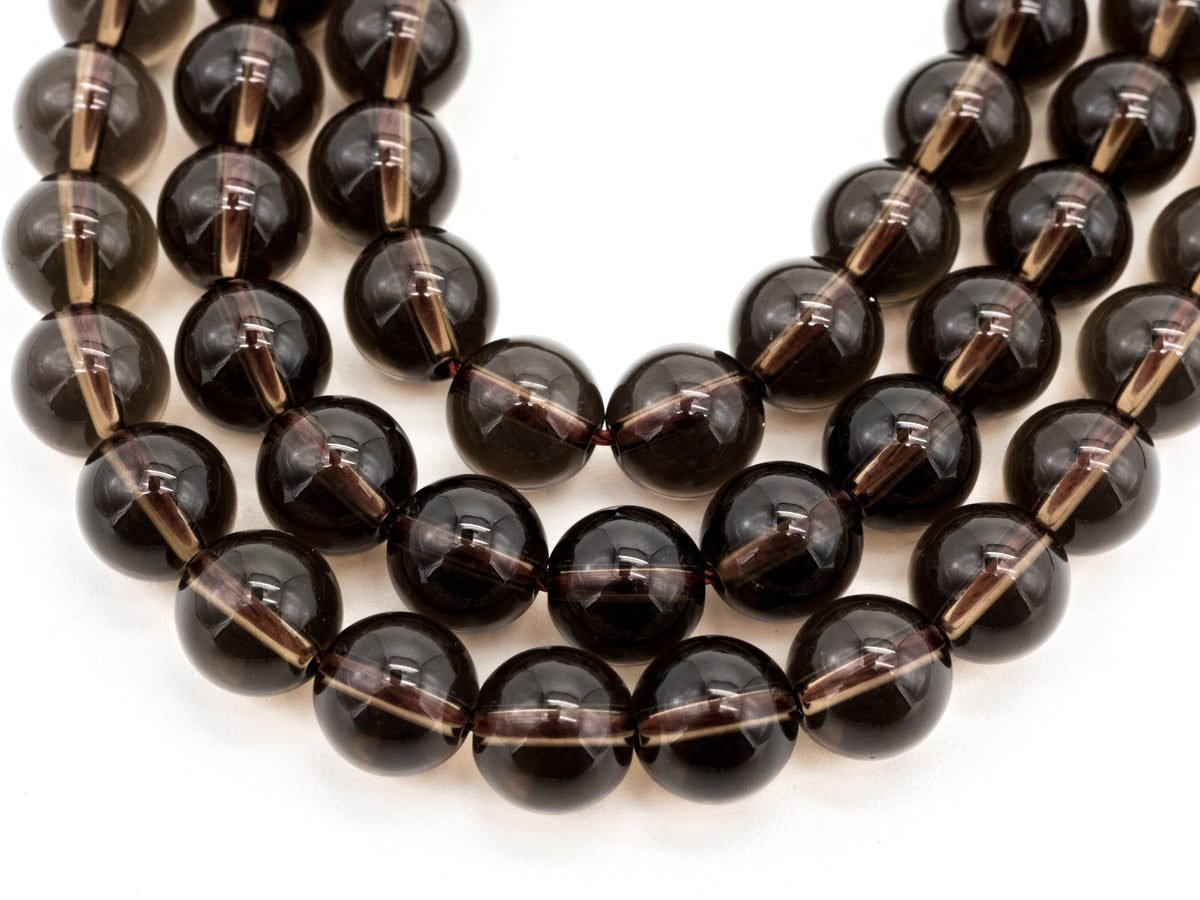 Natural Smoky Quartz Round Smooth beads, 6mm/8mm/10mm/12mm Round Quartz beads,15.5 Full Strand, SKU#V12
