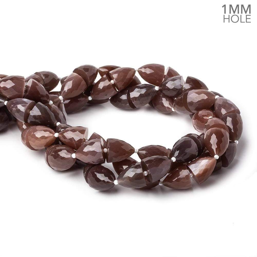 Chocolate Moonstone Faceted Cones 30 beads 15.5 inch AA