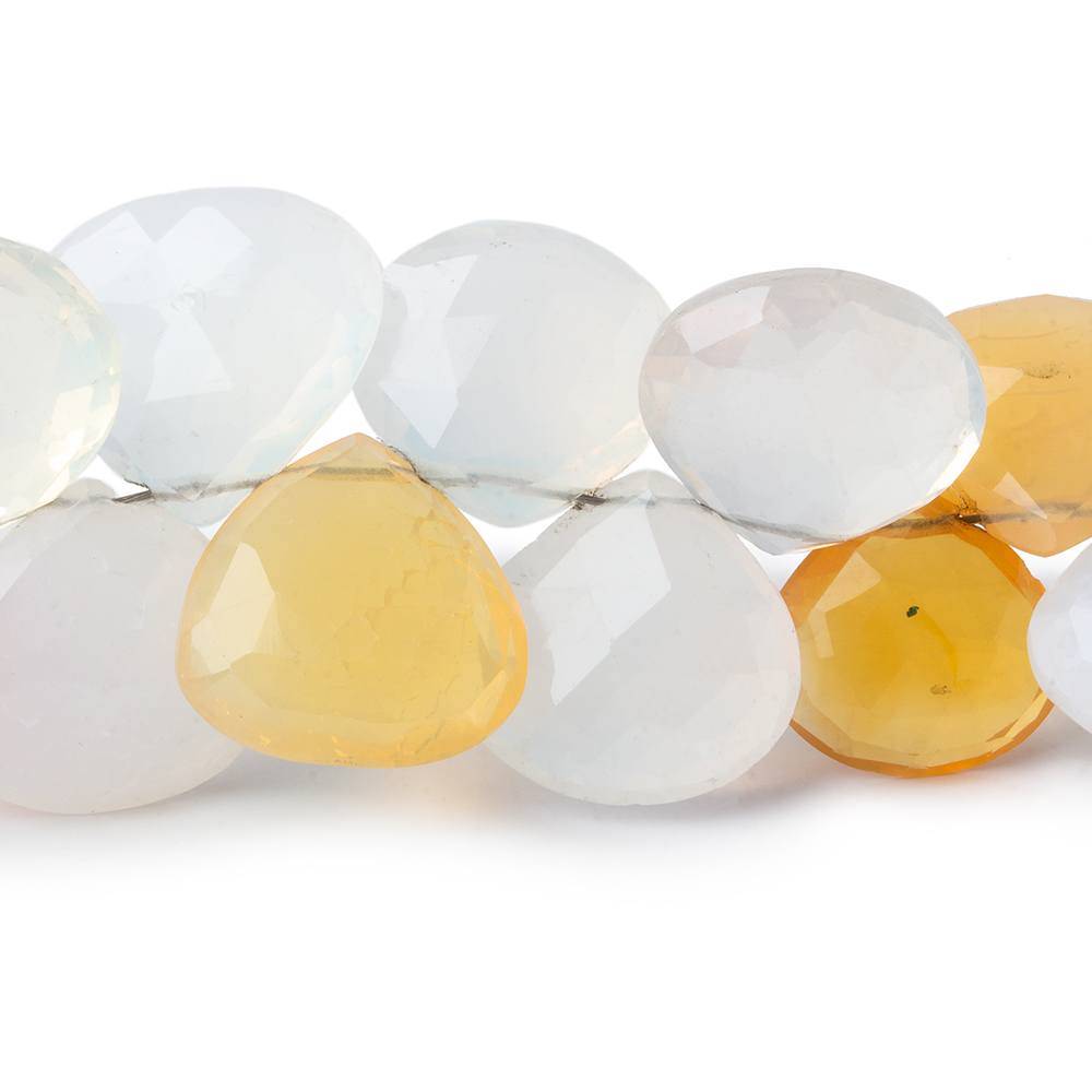 11.5x11.5-14x14mm Mexican Fire Opal heart briolette beads 6 inch 27 pieces