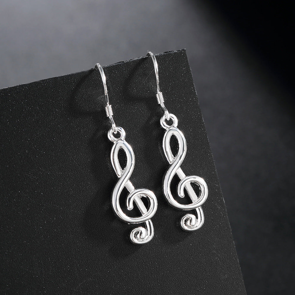 Women's Lake Sier Plated Fashion Music Note Rings