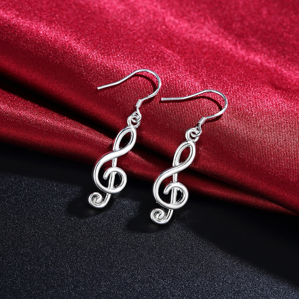 Women's Lake Sier Plated Fashion Music Note Rings