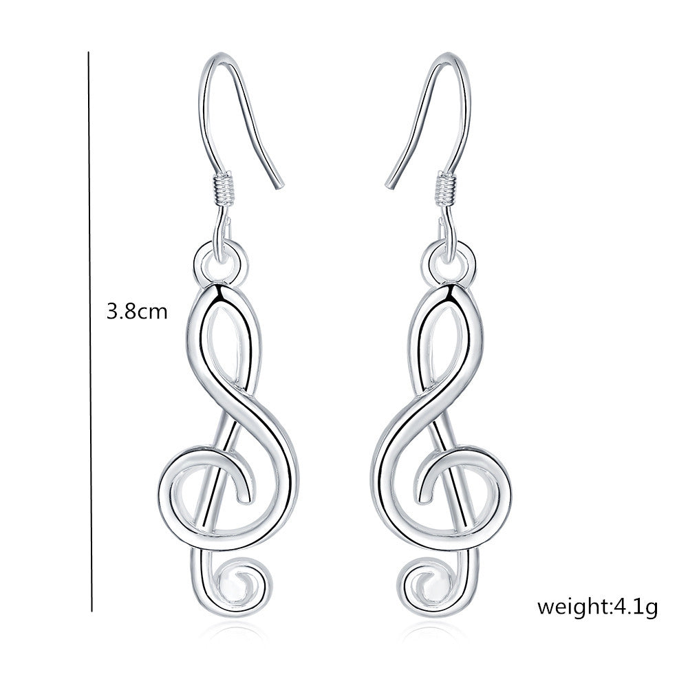 Women's Lake Sier Plated Fashion Music Note Rings