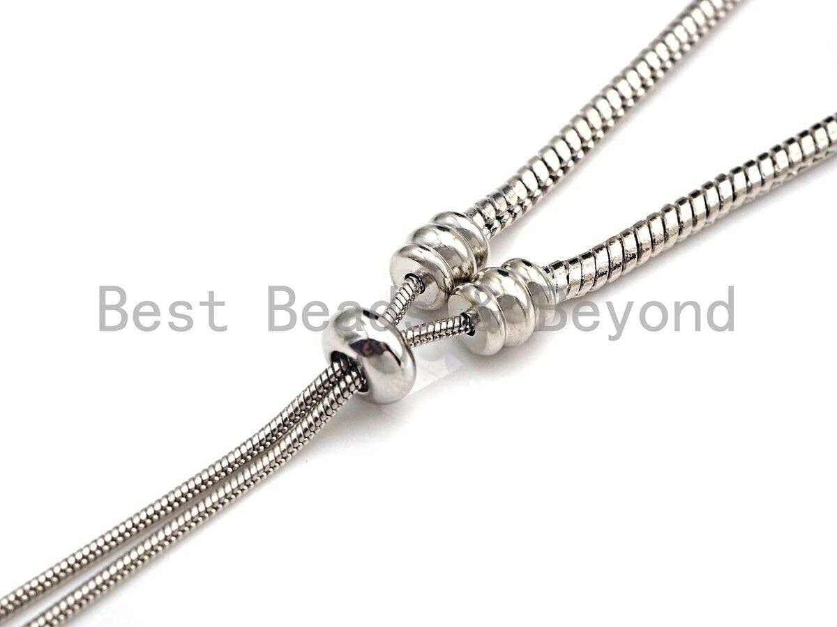 Adjustable Bracelet Chain for Large Hole Beads, Gold/Silver/Rose Gold/Gumetal Bracelet Chain, Pandora Style Slidnig braclet, sku#C111