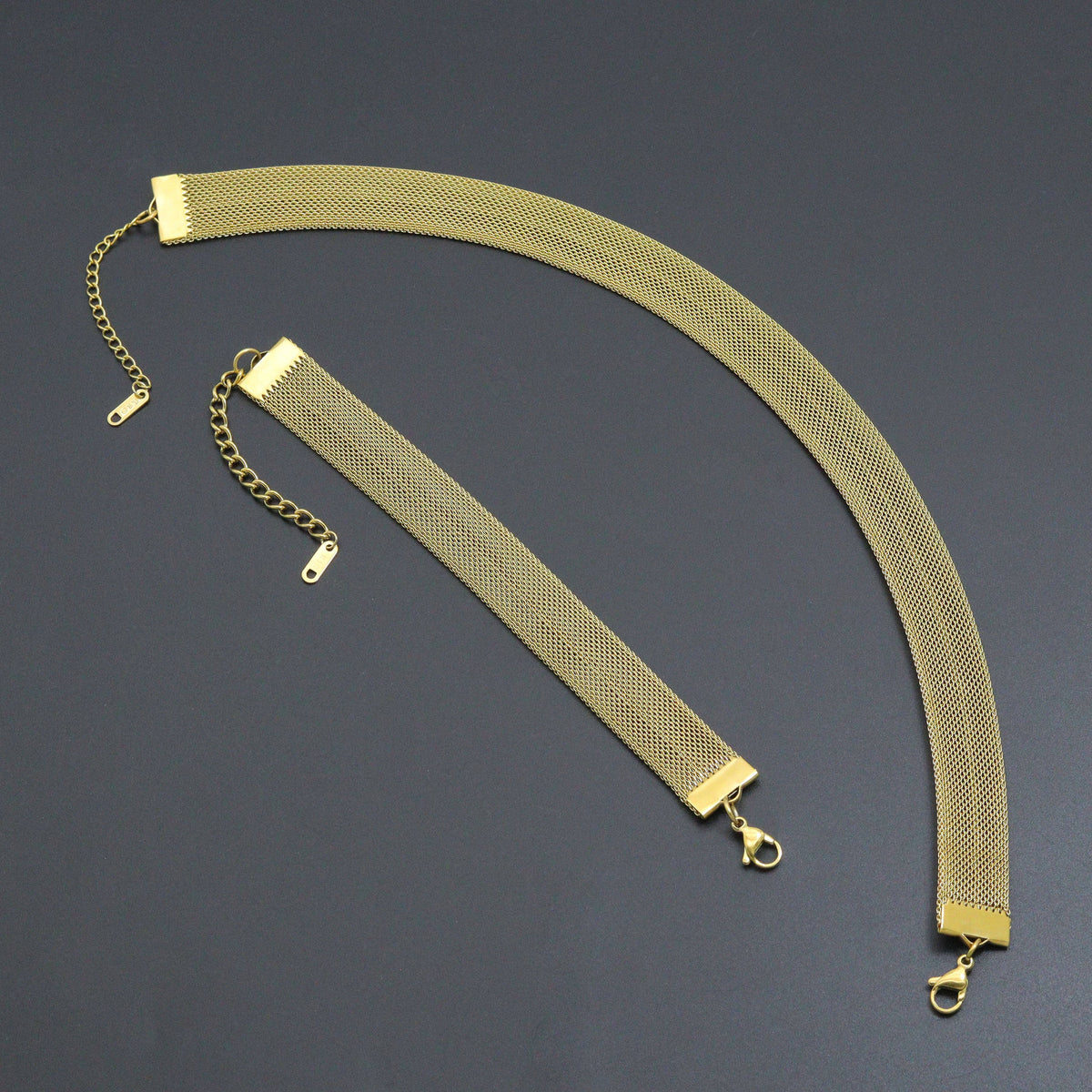 Watch Band Mesh Chain Necklace Bracelet, Sku#O128