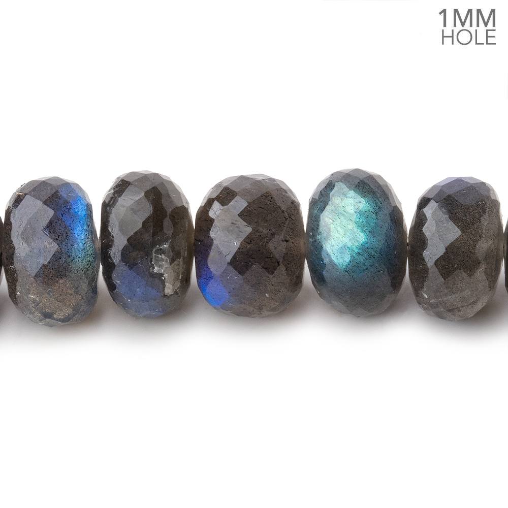 9.5mm Labradorite Faceted Rondelle Beads 8.5 inch 38 pieces AAA 1mm Hole