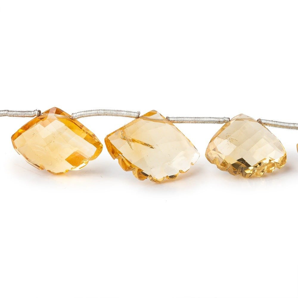 11x9-15x13mm Citrine Faceted Fan Beads 8 inch 15 pieces