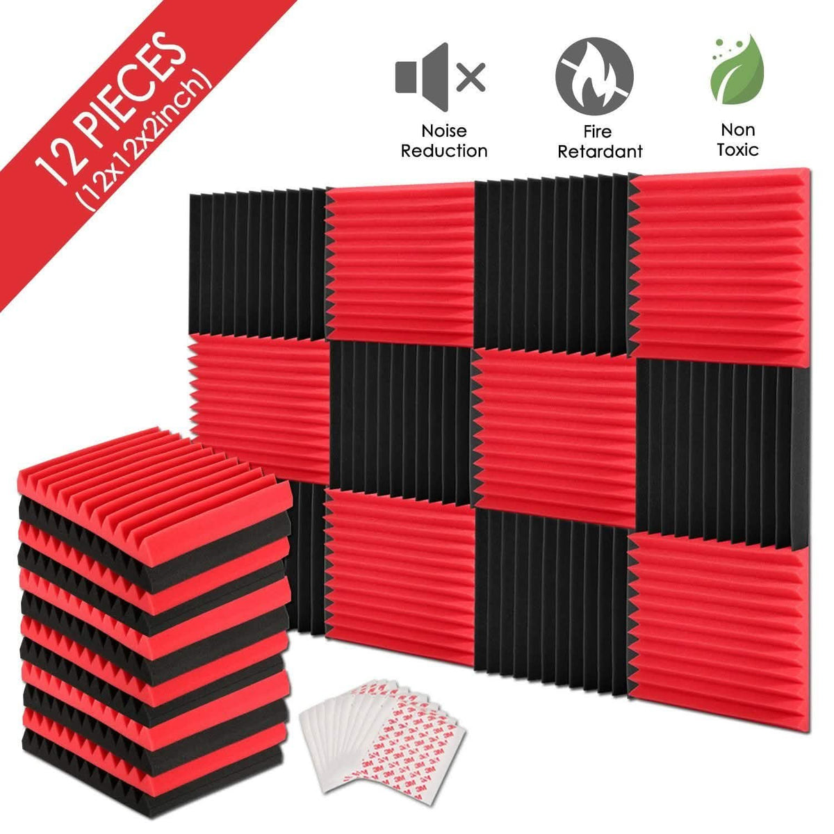12-Pack: AGPtEK Soundproof Foams Acoustic Sound Panels
