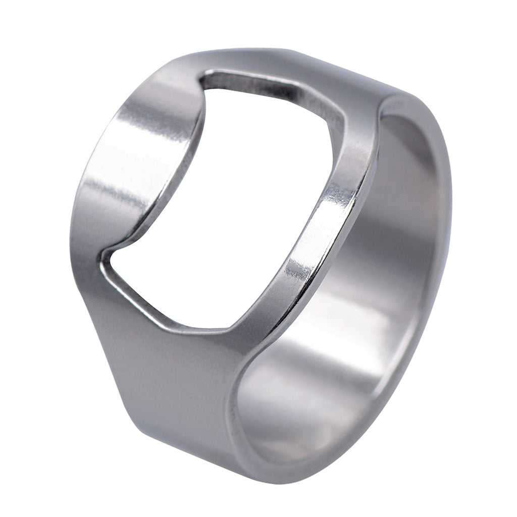 Men's Creative Stainless Steel Bottle Opener Lettering Rings