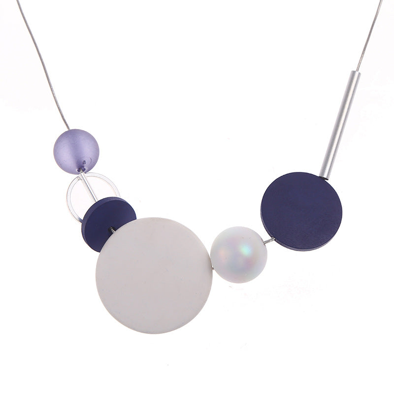 Fashion Irregular Round Lady Daily Sweater Chain Necklace