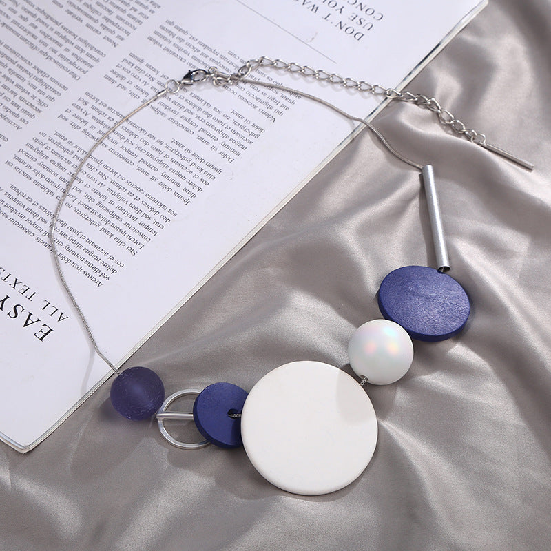 Fashion Irregular Round Lady Daily Sweater Chain Necklace