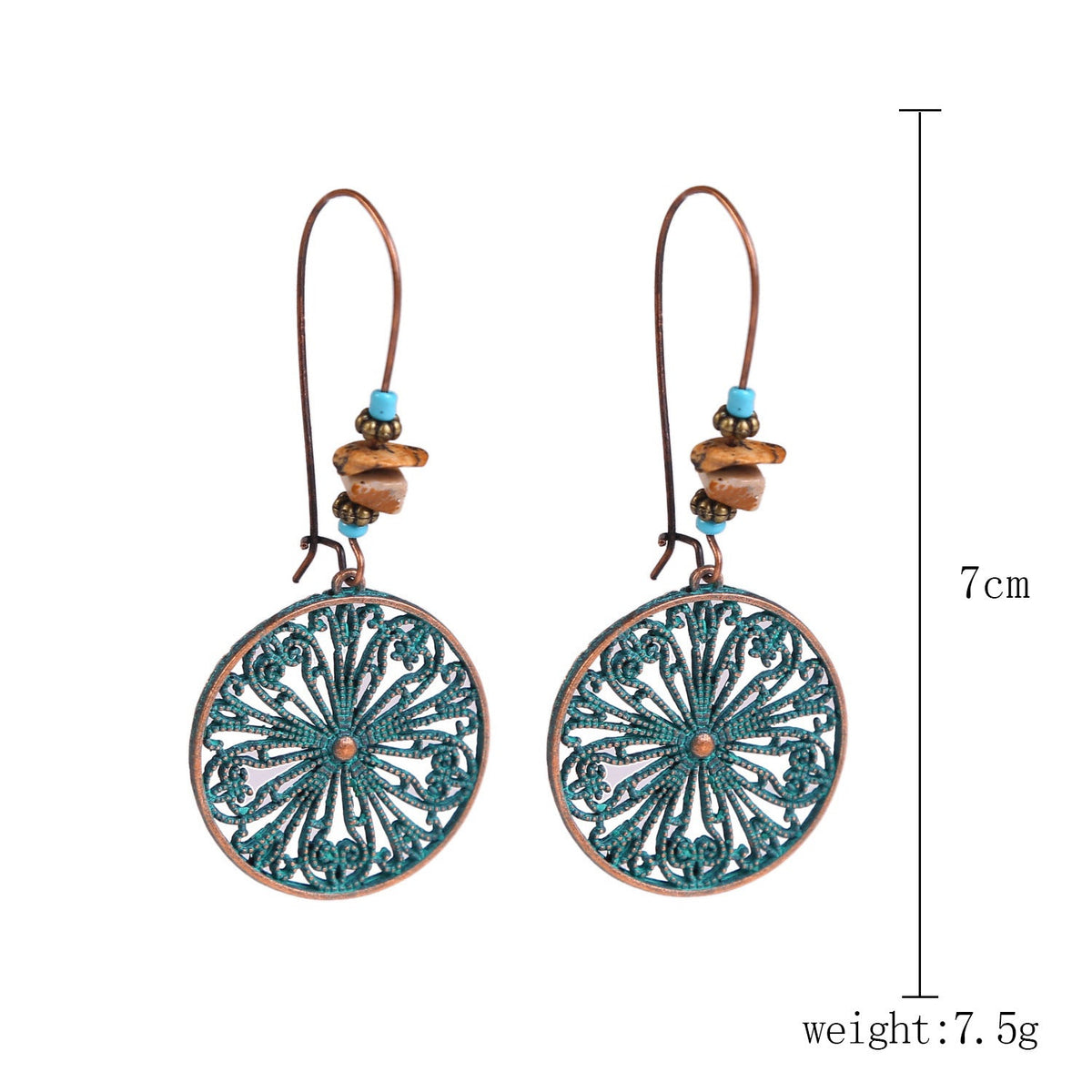 Ethnic Style Turquoise Suit Bohemian Vintage Rings