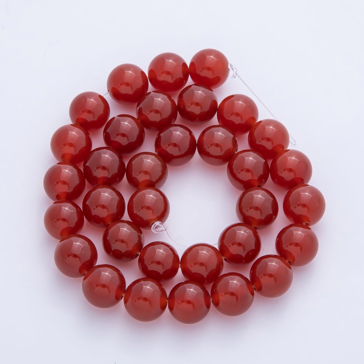 12.5mm Red Carnelian Round Gemstone Bead Strand Findings | WA-1264 WA-3460 WA-3481