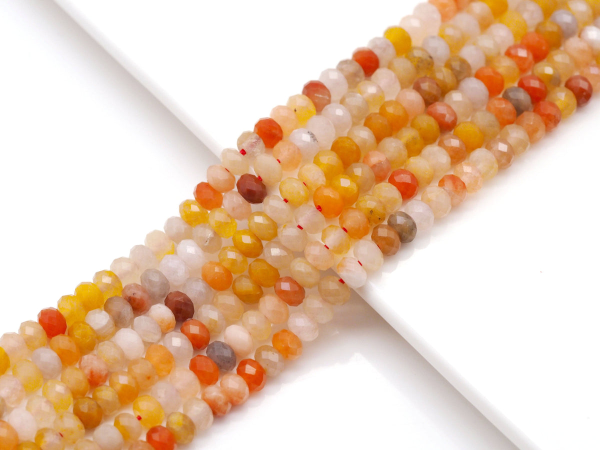 High Quality Genuine Rutilated Jade Faceted Rondelle Beads, 4x6mm/5x8mm, Sku#UA244