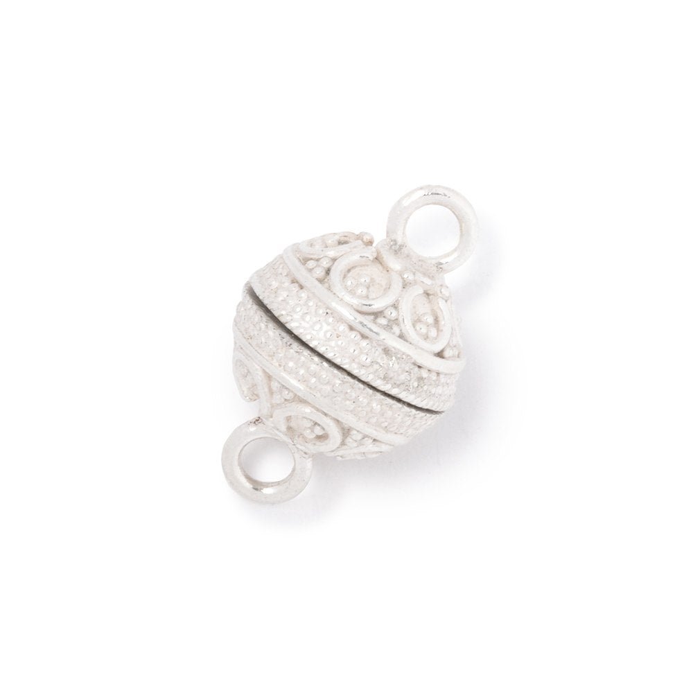12mm Sterling Silver Miligrain Circle Magnetic Clasp 1 piece