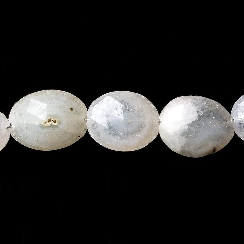 12x10-15x11mm Peacock Solar Quartz faceted oval nugget beads 8 inch 11 pieces