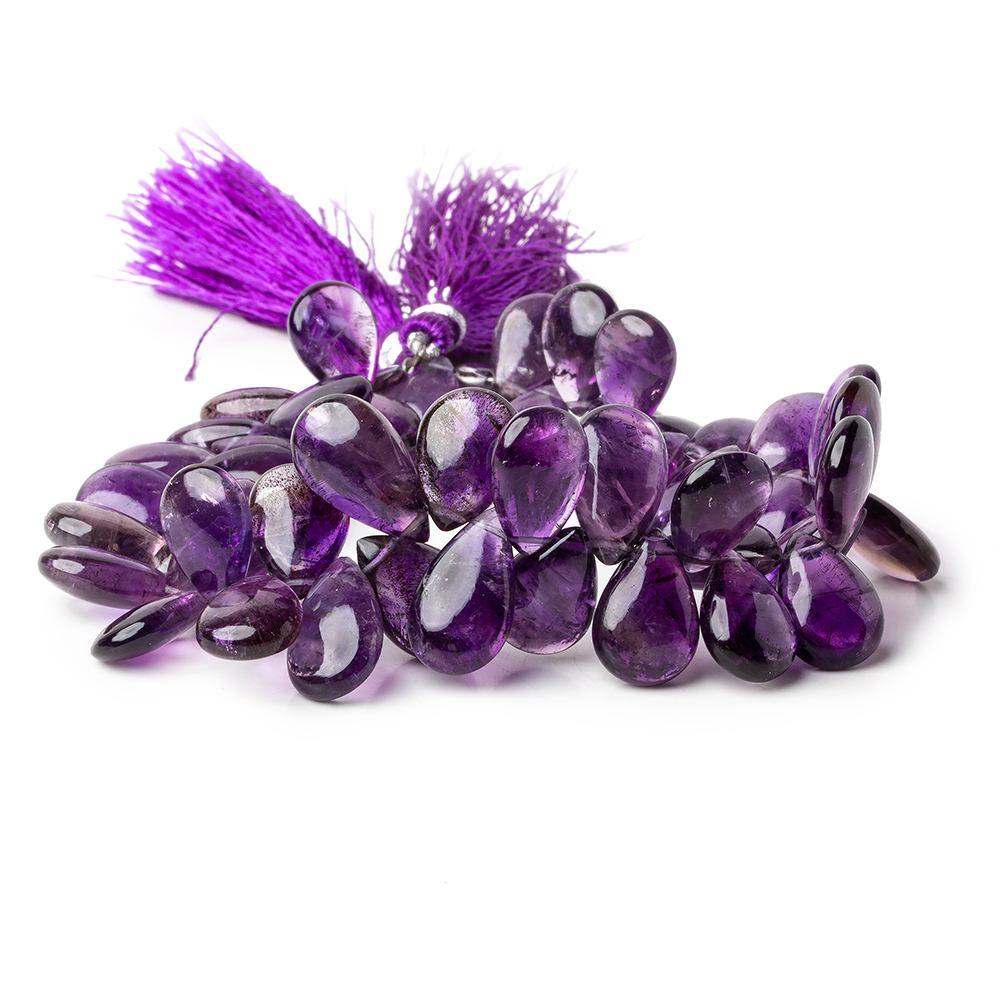 12x8-14x8mm Amethyst Plain Pear Beads 8 inch 50 pieces