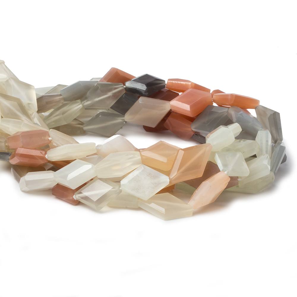 12x9-17x10mm Multi-Color Moonstone faceted kite 14.5 inches 25 Beads