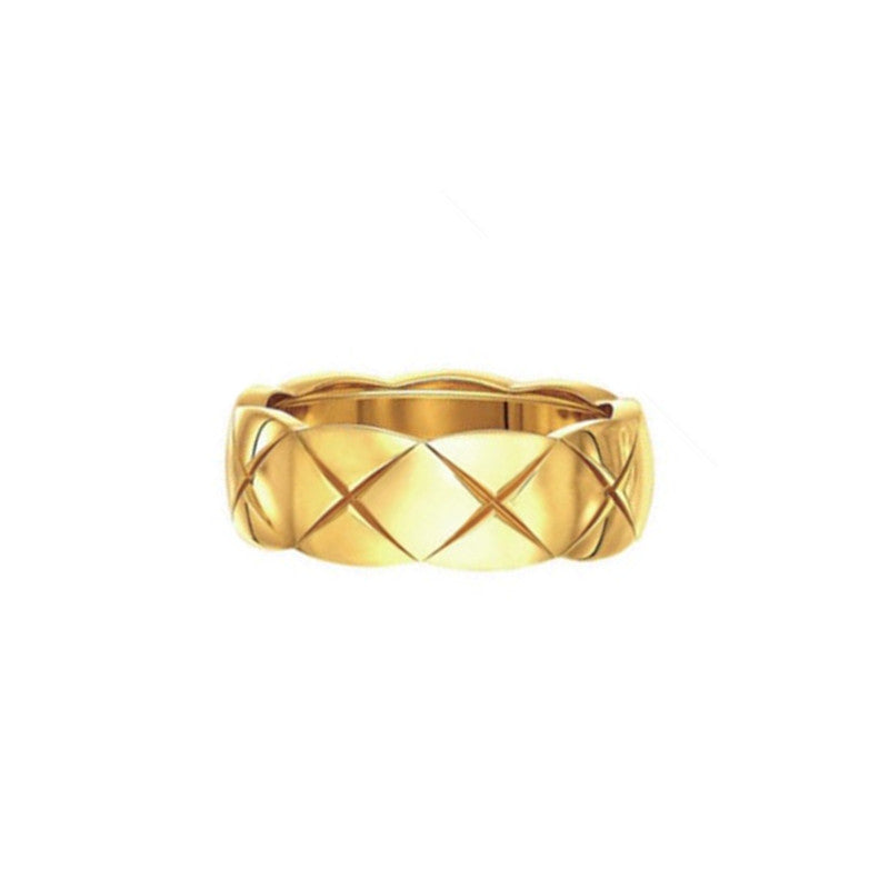 Classic Style Diamond Plaid Female Cold Wind Index Finger Male Ring