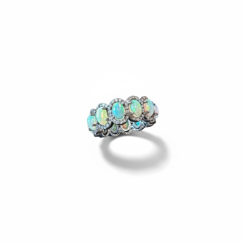 Opal multistone  ring in silver