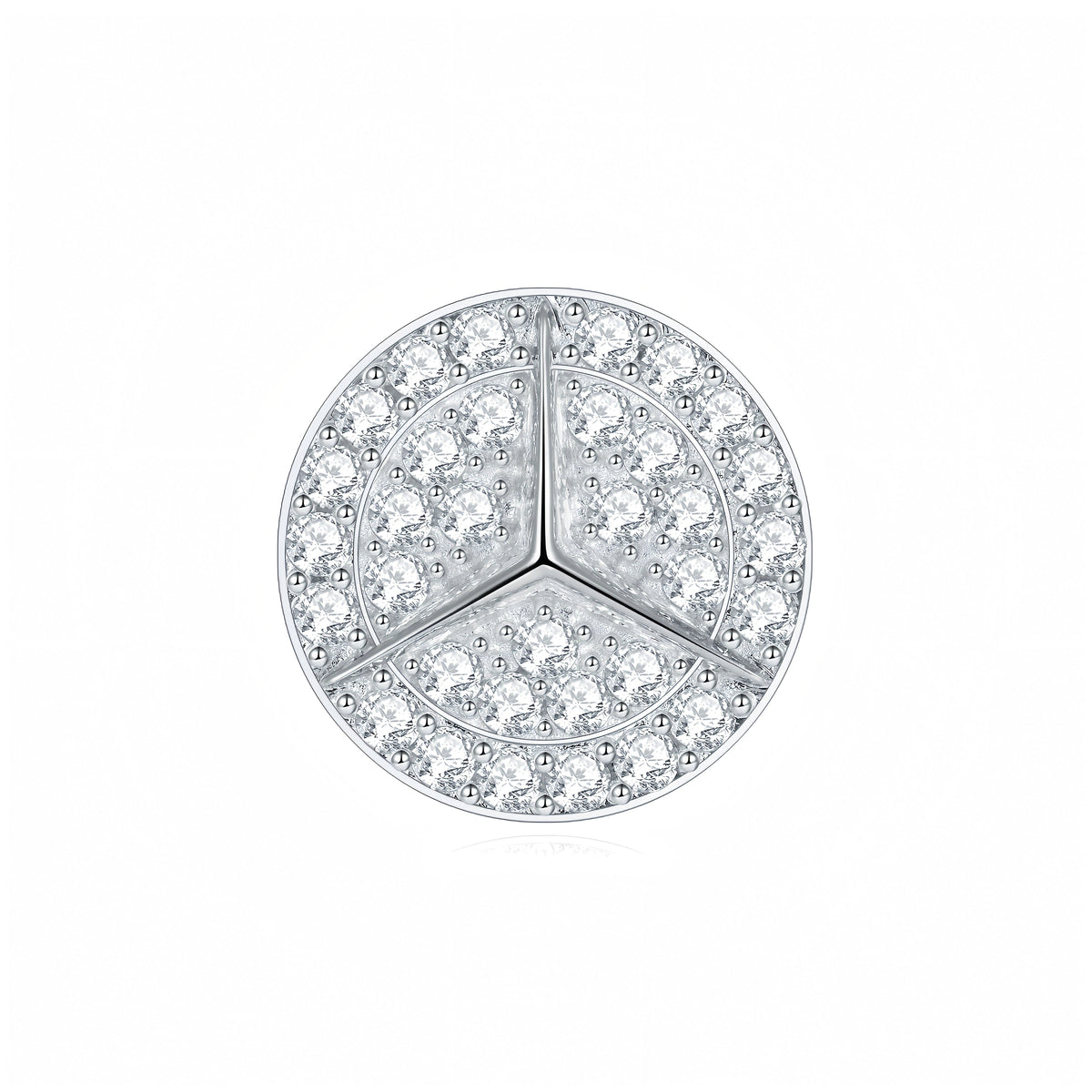 S925 Sterling Silver Moissanite Stud Earrings  Round Pave Three Pointed Star Geometric Design With GRA Certificate Platinum Plated Gift Box Set For Women Or Men