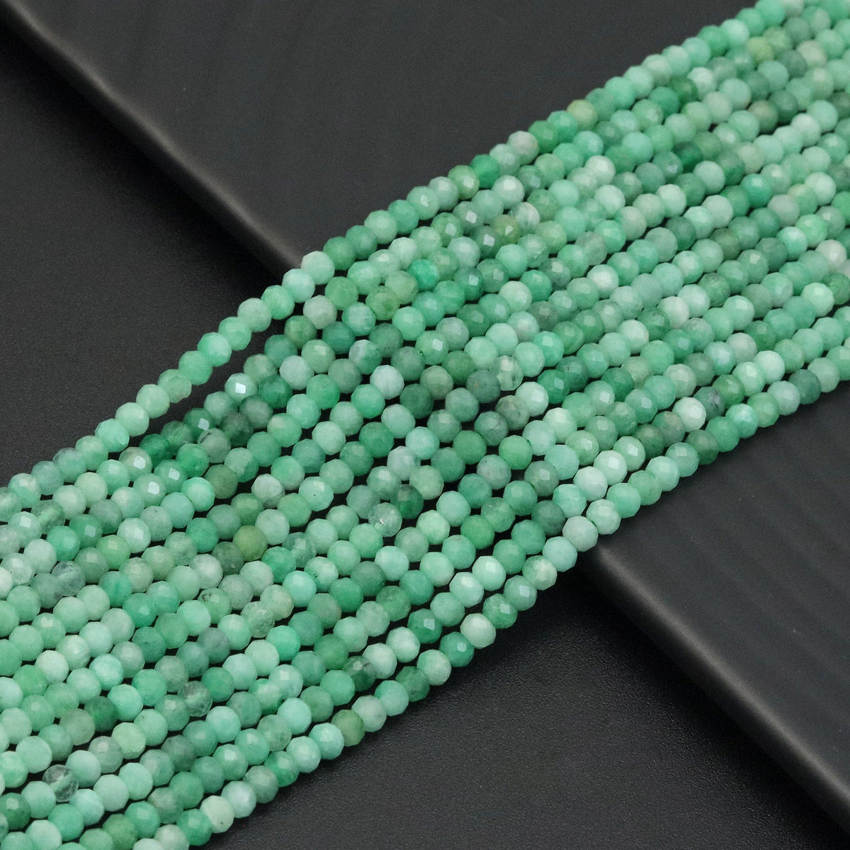 High Quality Emarald Rondelle Faceted Beads, Sku#U1883