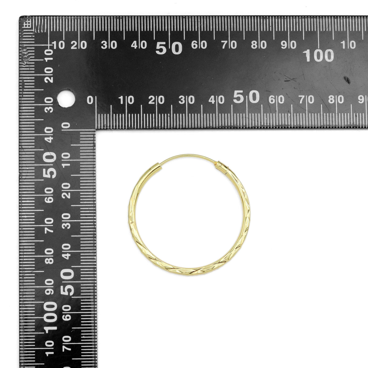 Gold Hammered cut Everyday Hoop Earrings, Sku#LD568