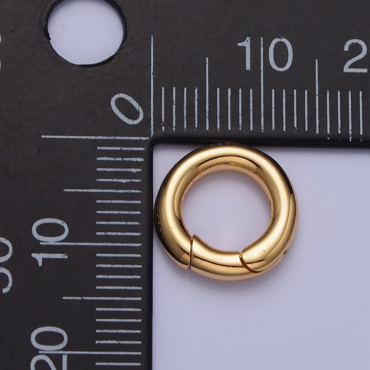 13mm Gold Rounded Push Spring Gate Ring Jewelry Making Closure Enhancer Supply | Z-105