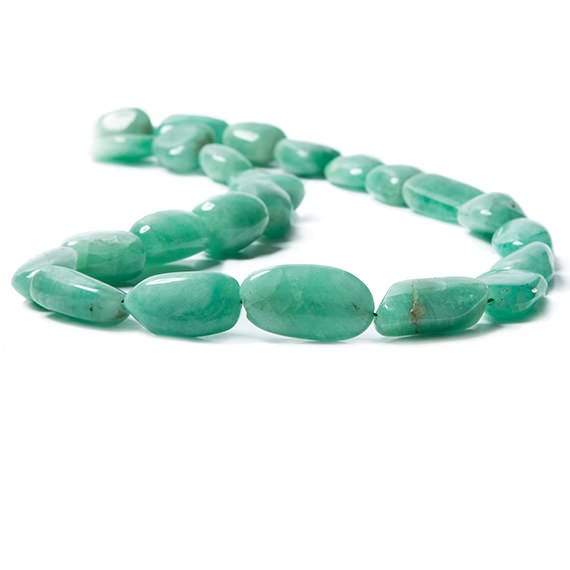 13x12.5-20.5x11.5mm Emerald plain nugget Beads 16 inch 25 pieces