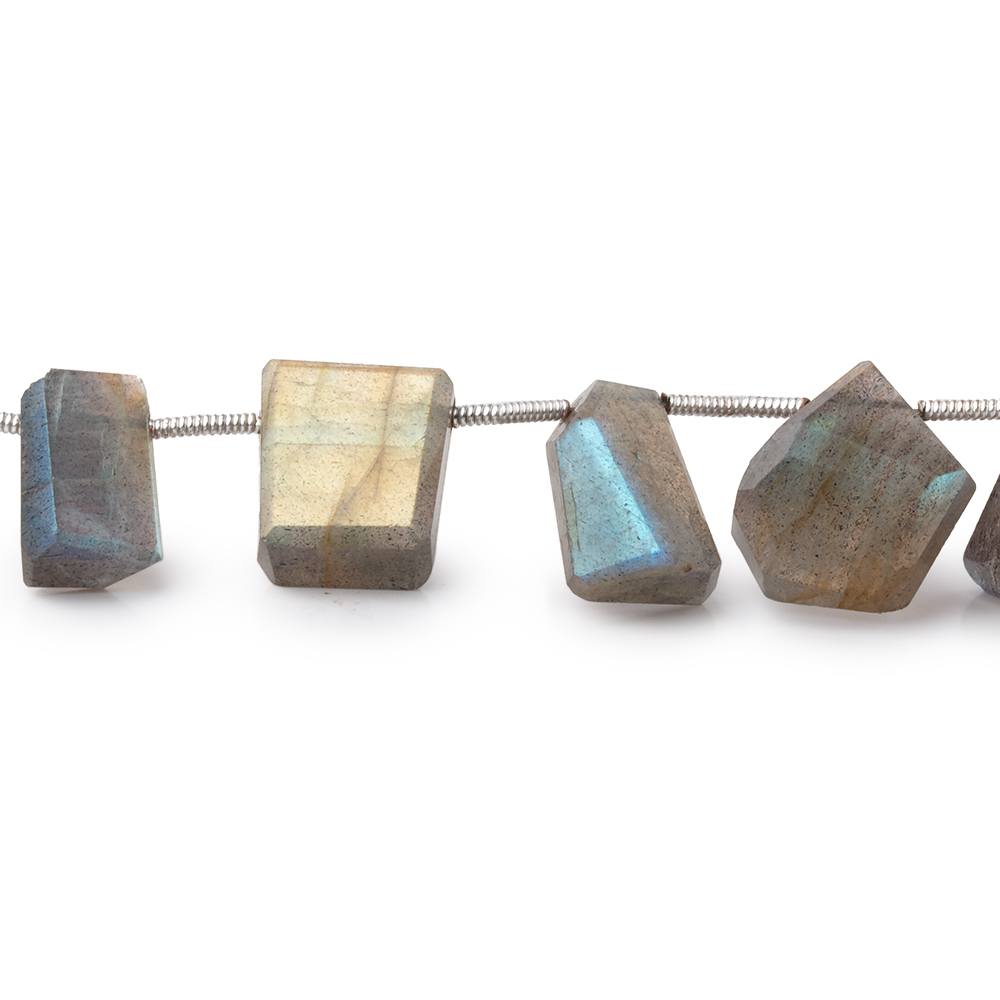 13x6-13x11mm Labradorite Top Drill Faceted Nuggets 7.5 inch 16 Beads