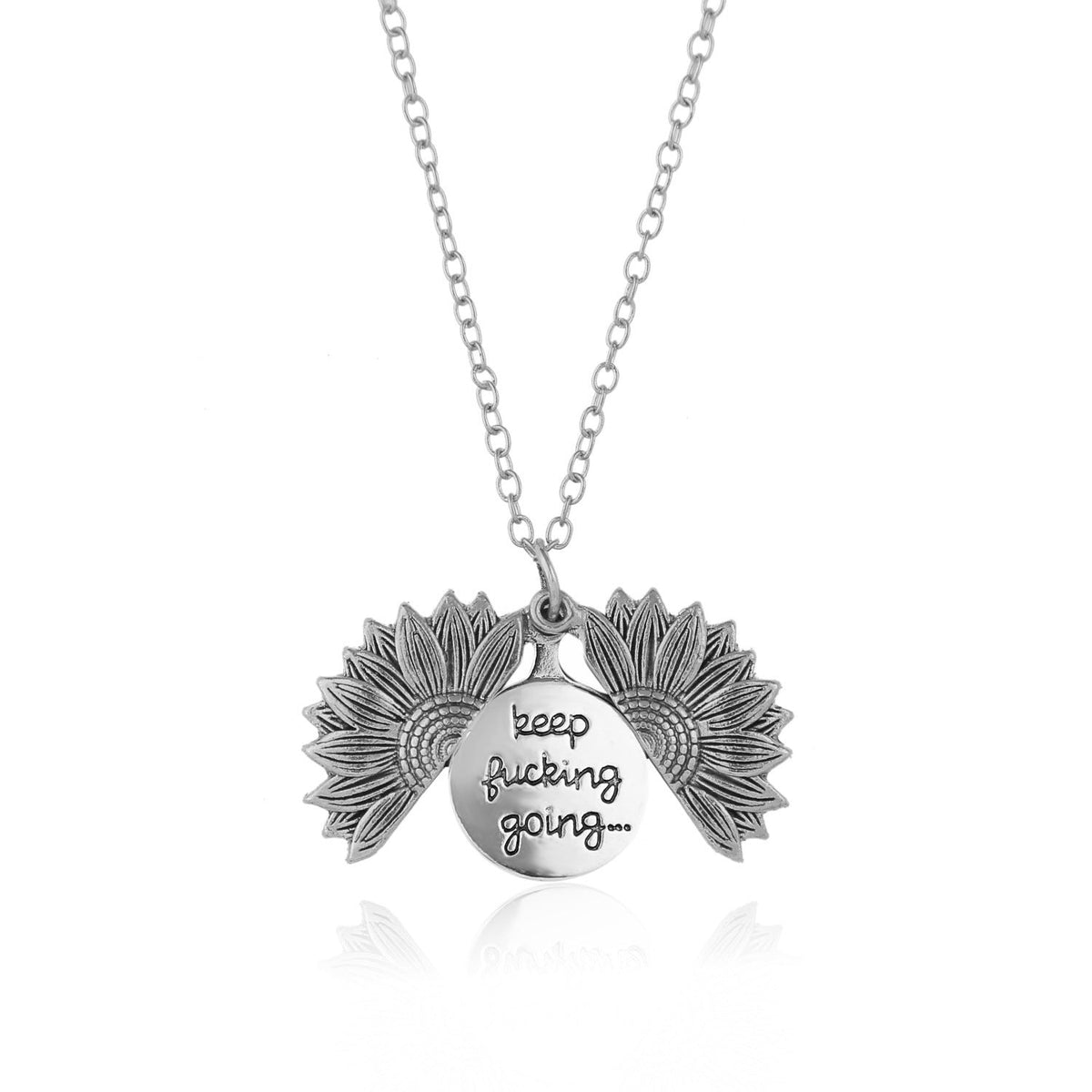 Ornament Sun Open Lettering Sunflower Alloy Necklaces