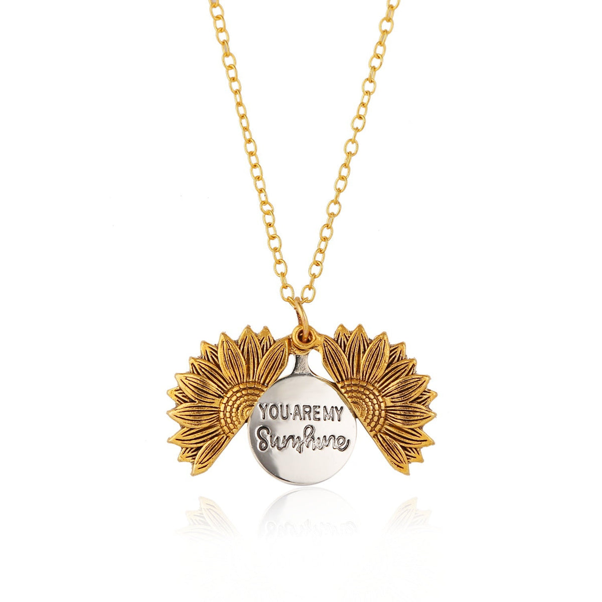 Ornament Sun Open Lettering Sunflower Alloy Necklaces